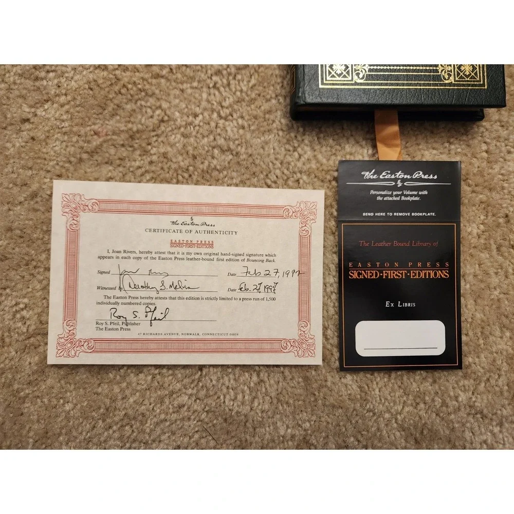 1997 NEW Bouncing Back Joan Rivers SIGNED FIRST EDITION LEATHER Easton Press COA